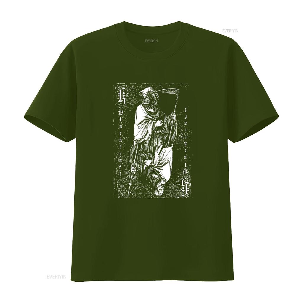 Blackcraft Cult DEATH TO GODS Mens Gothic Occult Fashion T Shirt with Grim Reaper Print vintage Washed Stylish Soft Breathable