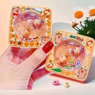 Cute Capybara Fidget Keychain Toys Stress Anxiety Relief Fidget Toys Kawaii Animal Bag Charm Key Chain for Kids Adults