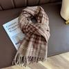 Luxury Winter Plaid Scarf for Women Men British Style Cashmere Scarves With Tassel  Designer Female Winter Warm Clothing