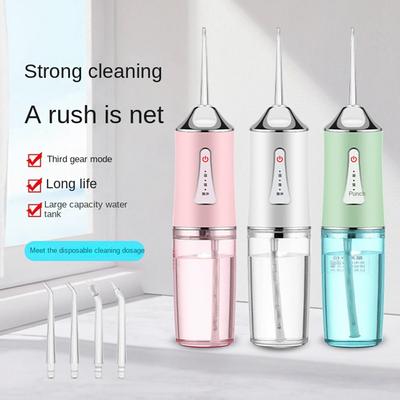 Sada ústního irigátoru Přenosný zubní vodní flosser USB dobíjecí Vodní tryska Flosser Párátko 4 trysky 220 ml 3 režimy IPX7 1400 ot/min