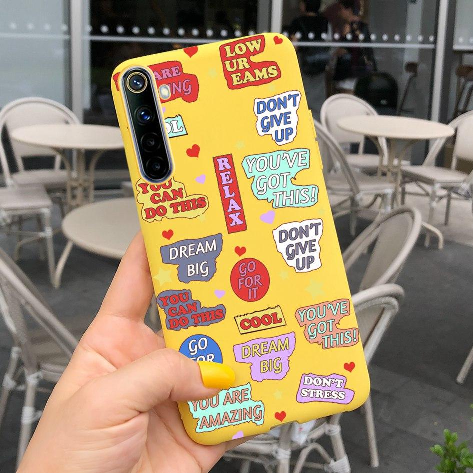 For Realme 6 6 Pro Case Cute Milk Cow Flower Patterns Soft Back Cover For OPPO Realme 6 6S 6Pro RMX2061 Coque Funda Realme6 Capa