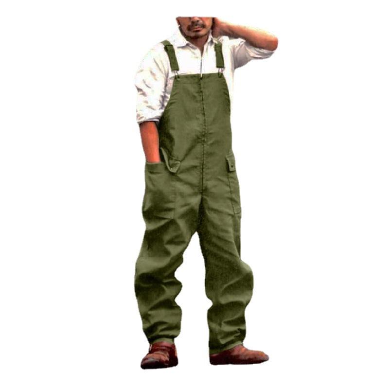 Salopette casual da uomo larga Salopette da uomo dritta Salopette retrò americana 4 colori di tendenza versatile monopezzo con bretelle pantaloni