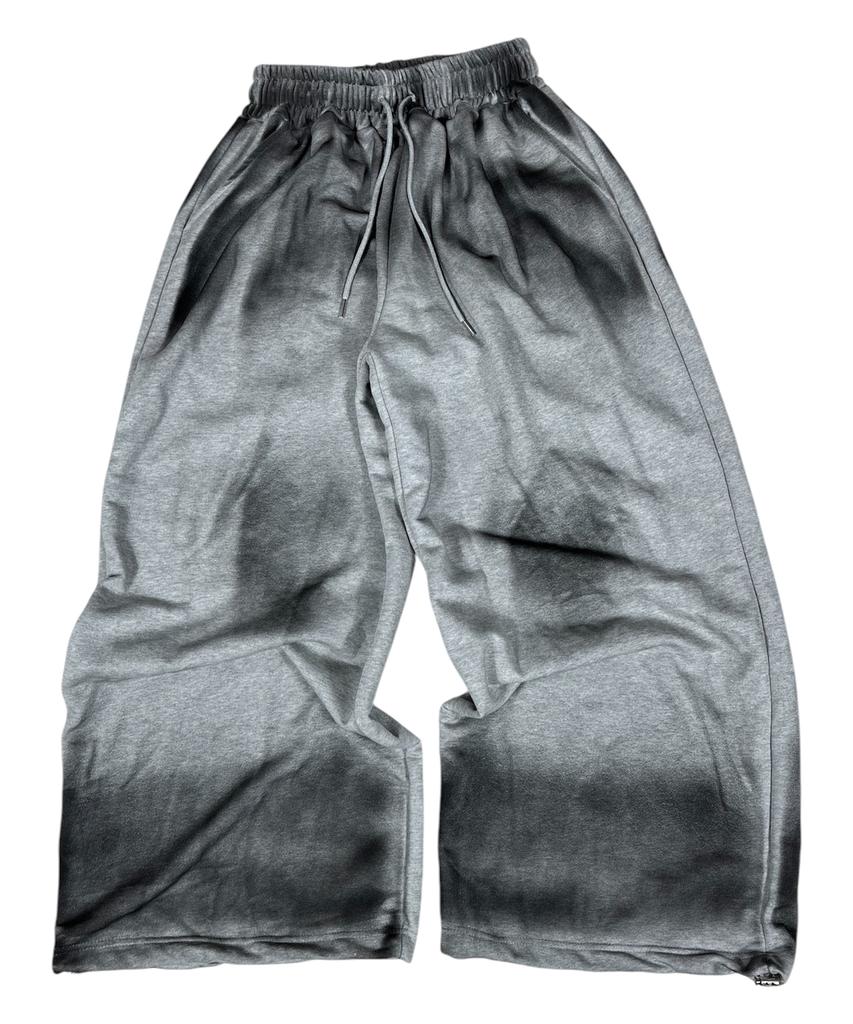 SK8ER ROCK Painting Cross Sweat Wide Pants ((Melange Gray))
