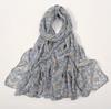 Korean Style Luxury Women Spring And Summer Metallic Daisy Flower Long Scarves Pashmina Female Shawl Hijab