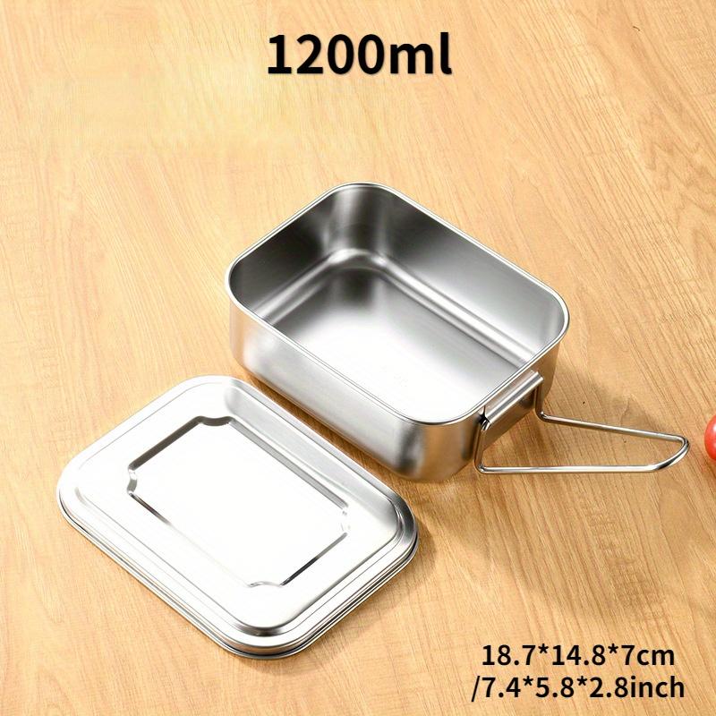 1PC Vintage Stainless Steel Lunch Box Break and Leak Proof Lunch Box Food Grade 304 Stainless Steel Steamed Lunch Box Work Student