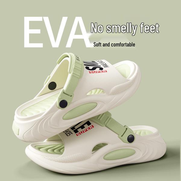 סנדלי קבקבי חוץ לגברים עם סוליה עבה מונעת החלקה - שקטים, ללא ריח, נוחות קיץ לנהיגה והליכה