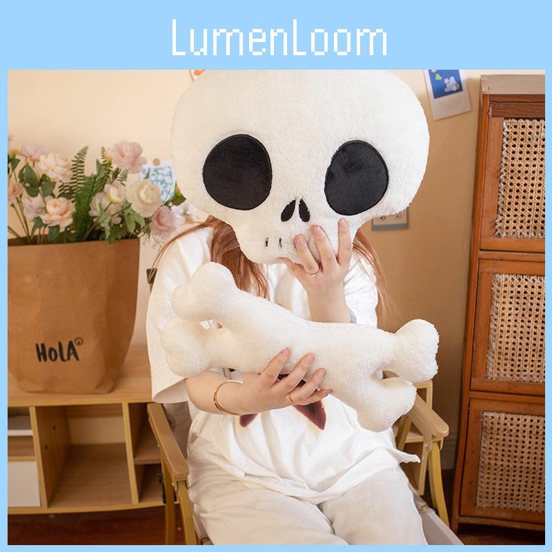 Halloween Crossbones Skull Plush Toy Stuffed Animal Doll Home Gifts Decoration