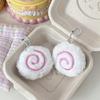 Plush Fish Cake Keychain Hanging Ornament for Fish Enthusiasts Handmade Key Chain Jewelry Decorative Fish Accessory