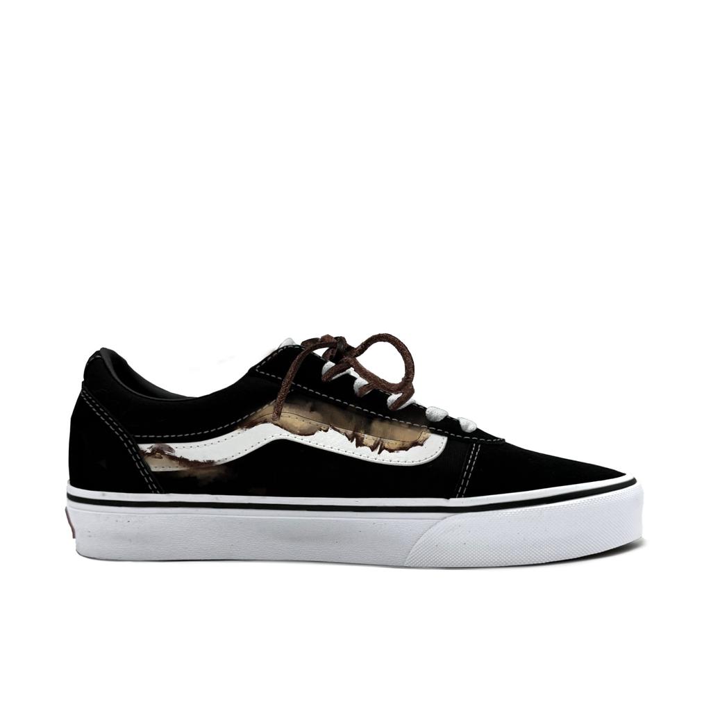 Vans Ward Abriebfest Abriebfest Niedrig geschnittene Skateboard-Schuhe Herren Schwarz Rot VN0A36EMC4R(Team613-)