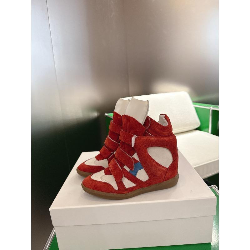 Retro Stiefeletten für Damen mit Klettverschluss, unsichtbarer Innensohle zur Höhenerhöhung, Freizeitschuhe mit Farbblockdesign, High-Top-Schuhe