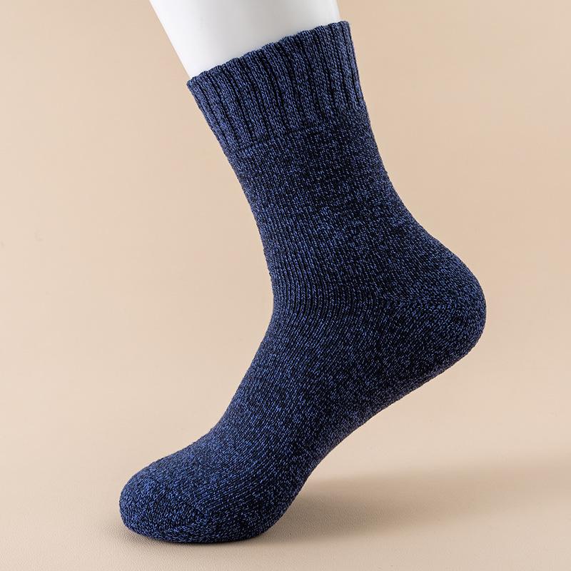 Terry Plus Velvet Thick Warm Unisex Mid-Tube Socks - Solid Color for Autumn and Winter