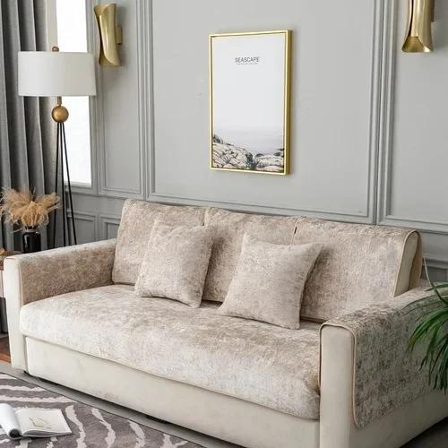 Winter Plush White Sofa Cover Four Seasons Velvet Nordic Non Slip Sofa Cushion Simple Modern Suede Sofa Cover for Living Room