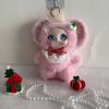 Cute Mouse Stuffed Bag Charm Fluffy Soft Rubber Face Plush Pendant for Car Hanging Decor Keychain Kids Gift