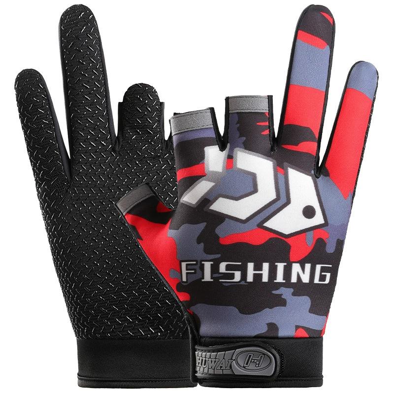 Fishing gloves dew three fingers men and women spring and summer sunshade breathable non-slip quick-drying wear-resistant versatile rock fishing