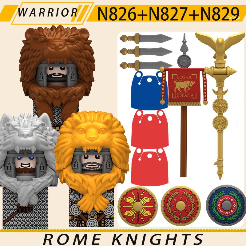 MOC Mittelalterliche Militär Rom Ritter Serie Bausteine Burg Soldatenfiguren Zubehör Schild Steine Weihnachtsspielzeug Geschenke