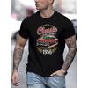 European Sizes Classic Living Legend 1956 Vintage Car Graphic Tee Summer, Short Sleeve T-Shirt