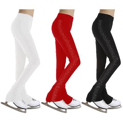 Girl's Ice Skating Training Tights Leggings Kids Sparkly Figure Skating Pants Yoga Gymnastics Workout Long Pants