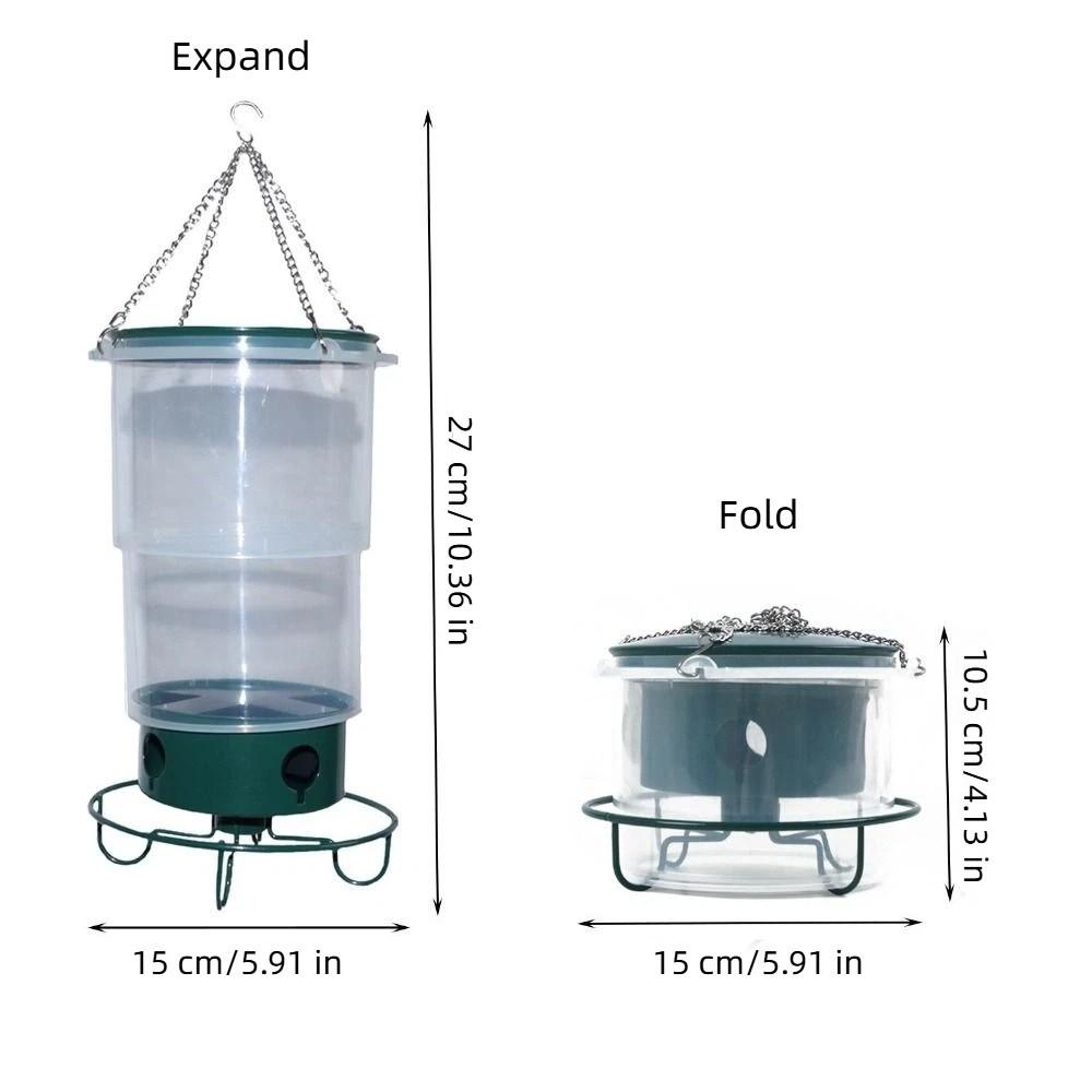 Telescopic Hanging Bird Feeder Transparent Plastic Bird Water Dispenser Large Capacity Hummingbird Feeder Outdoor Decoration
