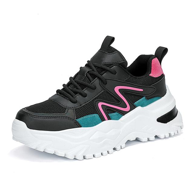 

Женские туфли на платформе большого размера, летние сетчатые, дышащие, легкие, амортизирующие кроссовки, повседневные, трендовые женские кроссовки для бега 43 чёрный