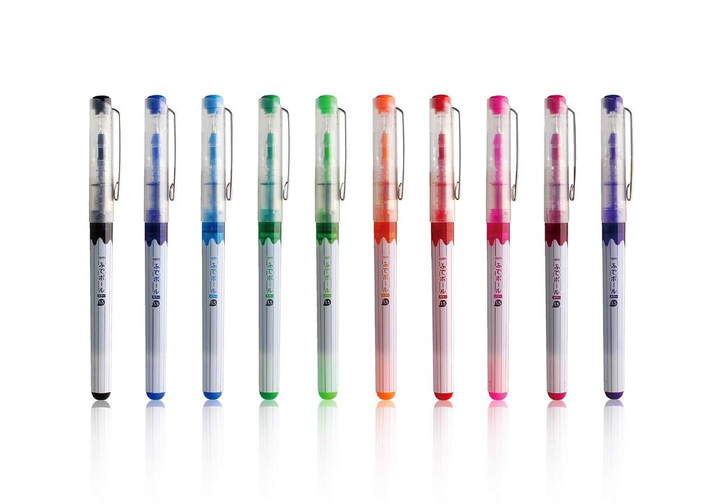 Automatischer Kugelschreiber Fudeball Schachtel mit Stiften auf Wasserbasis, Farbe, Rot, 10, CFR-150FBC-RD/10P