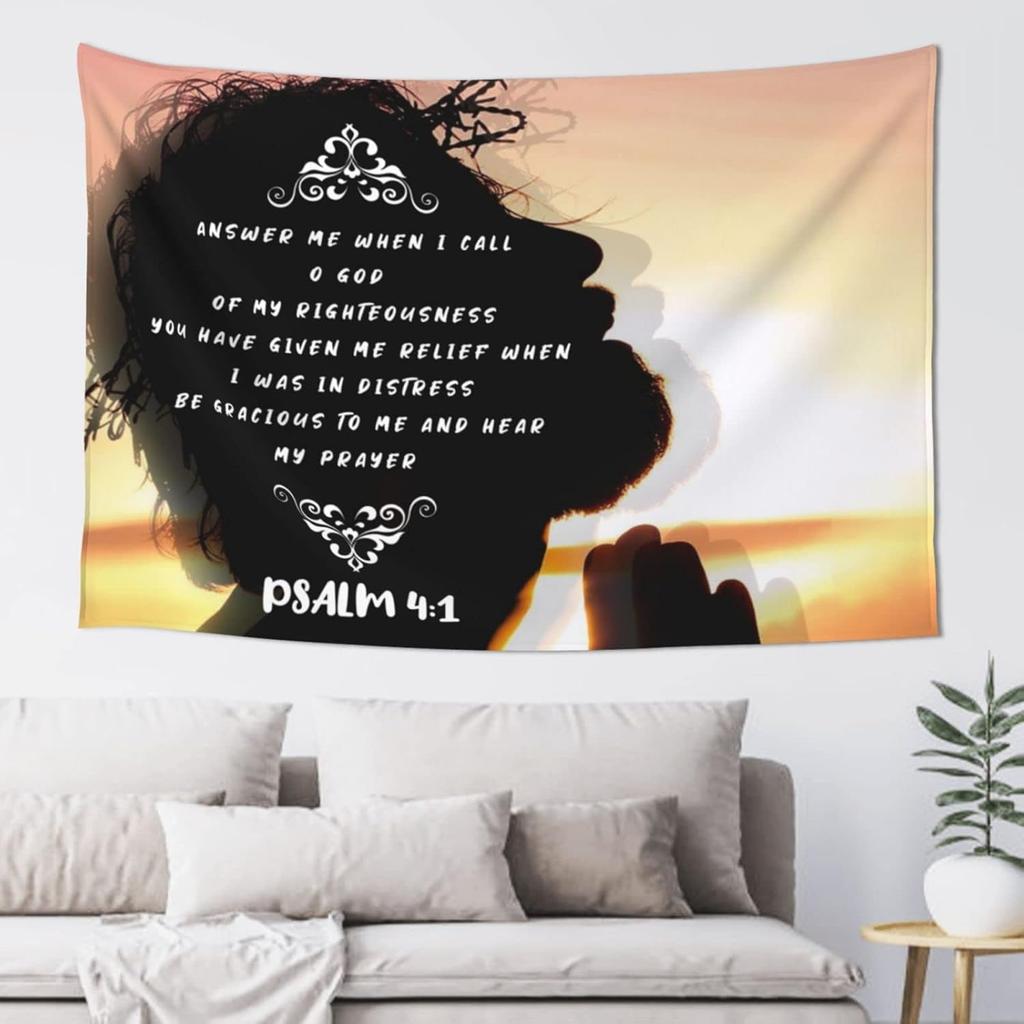 Christian Wall Art Wall Tapestry for Bedroom Aesthetic Christian Gifts for Women Faith Christian Decor Bible Verse Wall Art