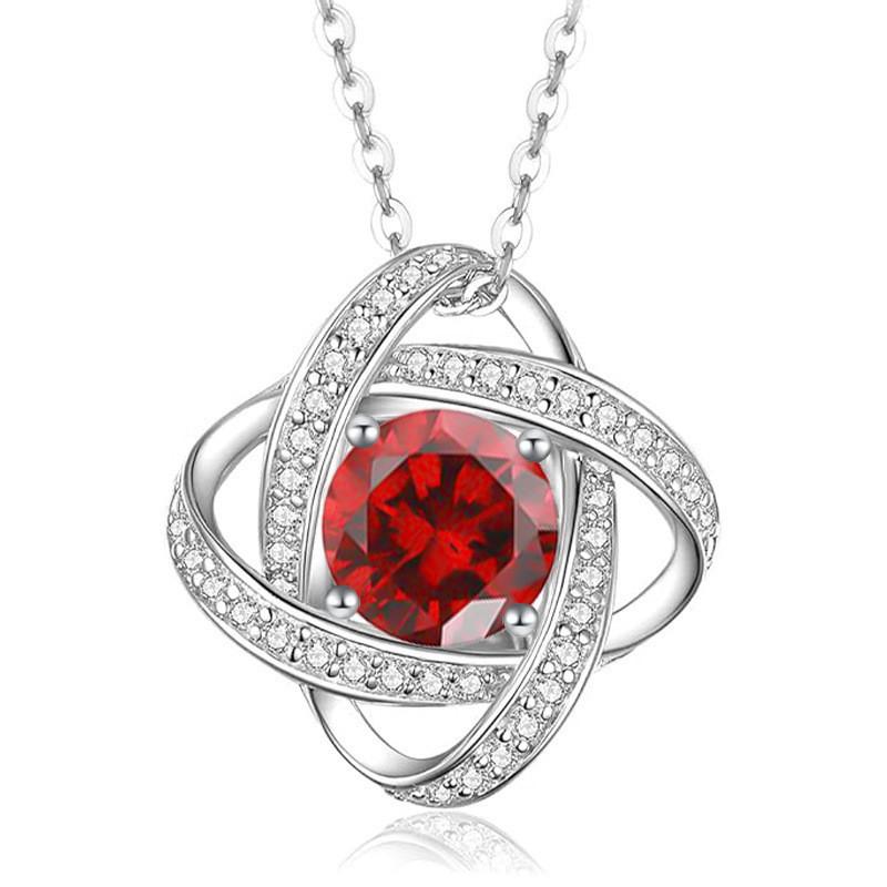 Sterling Clover Pendant Necklace With Full Crystal Zircon Adjustable Chain Women Daily Wear