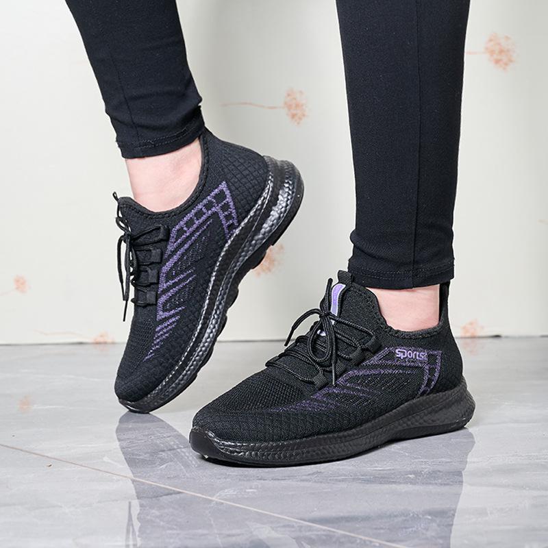Special Spring And Summer Women'S Shoes Fashion Sports Light And Comfortable Soft Sole Elastic Fly-Woven Breathable Mesh Running Shoes