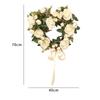 Heart Shaped Wreath Front Door Romantic Decoration Indoor Valentines Day Wreath Garland for Home Holiday Door Wedding Farmhouse