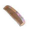 Painted Flower Peach Wood Healthy Scalp Massage Anti-Static Comb Hair Care Tool