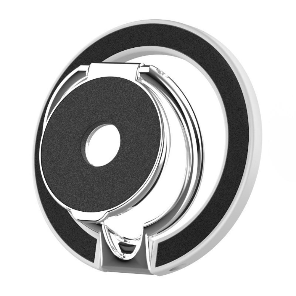 

New double-sided magnetic magsafe mobile phone holder, multi-functional ring buckle, desktop holder, all-metal holder. universal белый