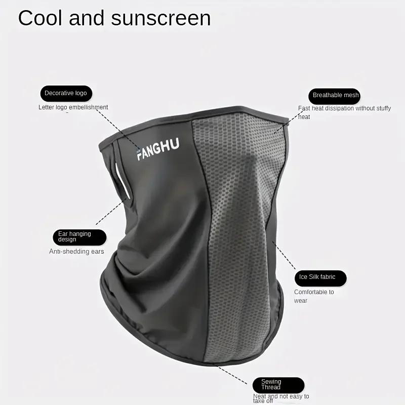 Cycling Ice Silk Masks Headwear Head Wrap Face Scarf Mask Neck Balaclava Breathable Light Cool Wind for Outdoor Sports Hiking