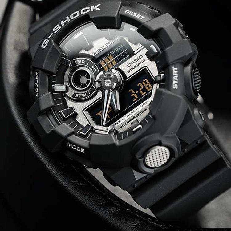 Casio Erkekler Sıvı Kristal/Analog Çift Ekran Serisi Siyah Saat GA-710-1APR GA-710-1APR