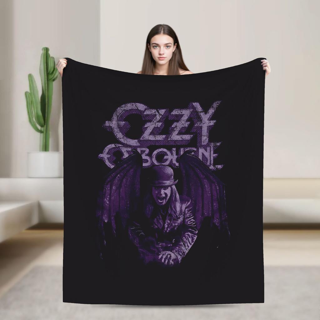 Ozzy RIP Ozzy Osbourne Koc w stylu vintage Koc podróżny do biura Koc flanelowy na zewnątrz Ciepły Miękki Wysokiej jakości Pled Prezent