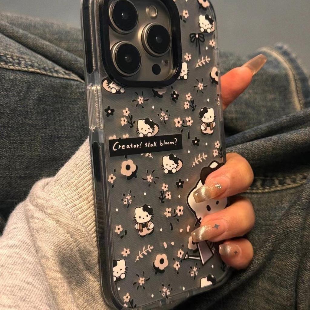 Watering Flowers Hello Kitty iPhone15 Mobile Phone Case for Apple 14Promax Soft Case 13 Cute 12 Anti-drop 11/7