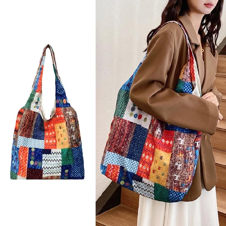 Aesthetic Canvas Toted Bag with Inner Pocket for Women Girls Reusable Grocery Cloth Bag with Pattern for Shopping, Gym