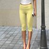 Women Striped Capri Leggings Soft Stretch Cropped Pants Elastic Waist Pull On Athletic Yoga Bottoms Summer 2024