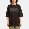 Timberland T-shirt Casual Larga a Maniche Corte con Stampa Logo a Lettere Unisex Nera A6QJ1-001