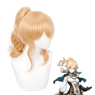 Pelucas de Cabello Sintético para Mujer Anime Juego Genshin Impact Jean Gunnhildr Peluca de Cola de Caballo Disfraz Cosplay Resistente al Calor