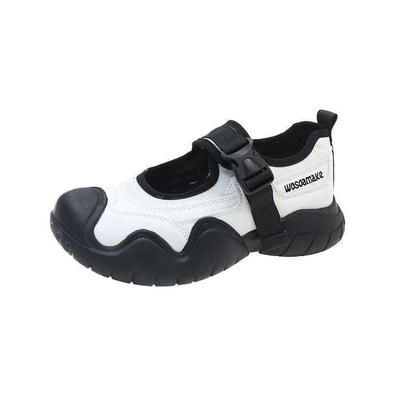 

Fashion Casual Round Head Mid Heel Thick Bottom Mary Jane Women Shoes 2024 New Fashion Simple Hollow Out Large Size Shoes Summer 40