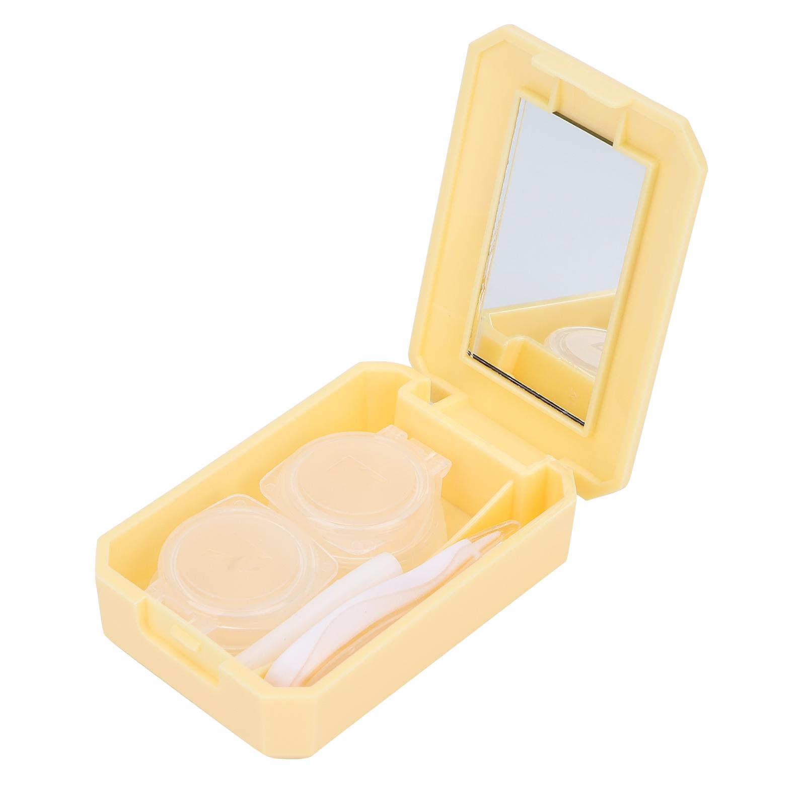 

Коробка для контактных линз, аппликатор, пинцет, портативный футляр для контактных линз, контейнер-держатель (желтый)