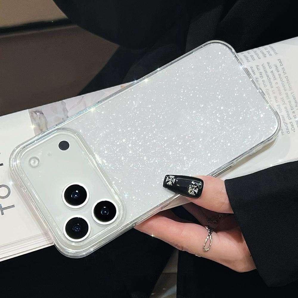 Luxury Glitter Clear Phone Case For 11 12 13 14 15 16 17 Air Pro Max X Xs XR Max 7 8 Plus Soft Transparent Silicone Cover