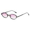 European and American Personalized Small Frame Oval Exquisite Metal Glasses for Men and Women Fashionable Anti-Uv Sunglasses