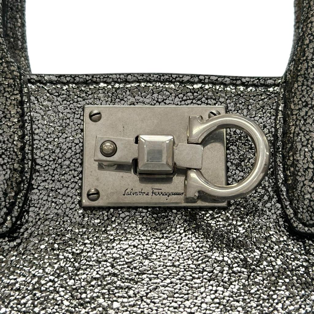 Salvatore Ferragamo Handbag Silver Women 2way Gancini used