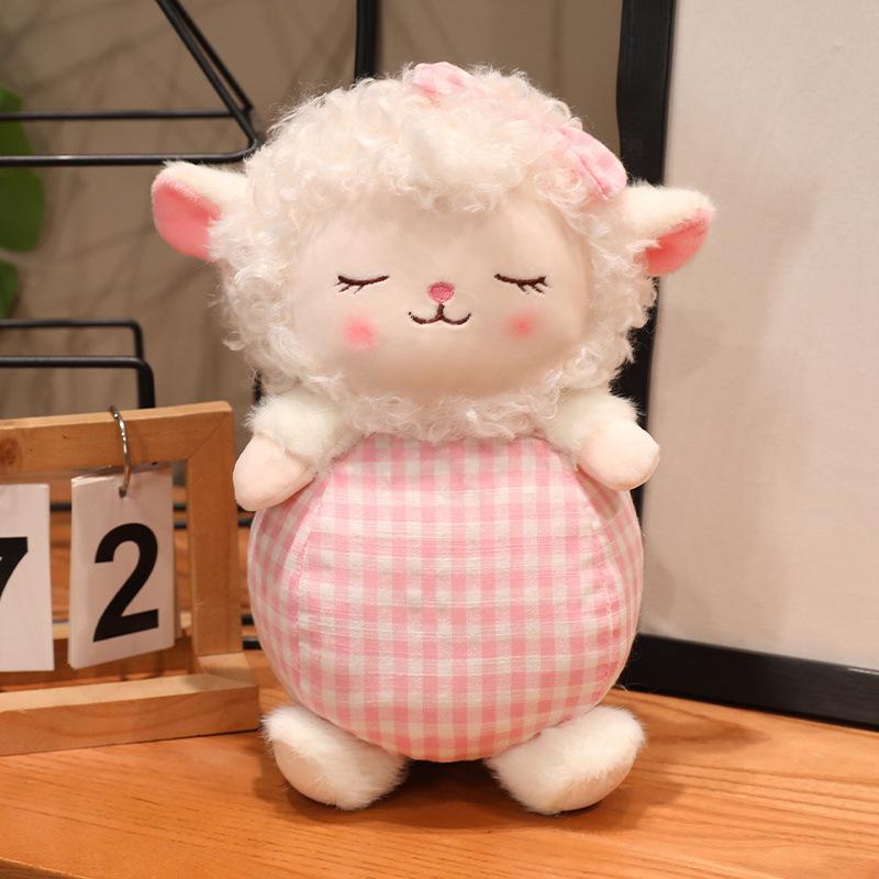 Adorable Plaid Lamb Plush Toy - Small Sheep Pillow & Cute Children s Gift