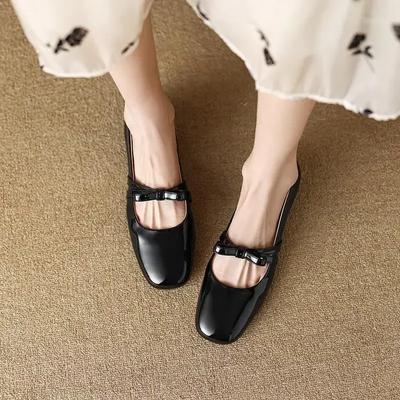 Damenschuhe Neu Niedrige Absätze Schleife Flacher Ausschnitt Ballett Einzelne Schuhe Damen Mary Jane Schuhe Damen Zapatos De Mujer 2025