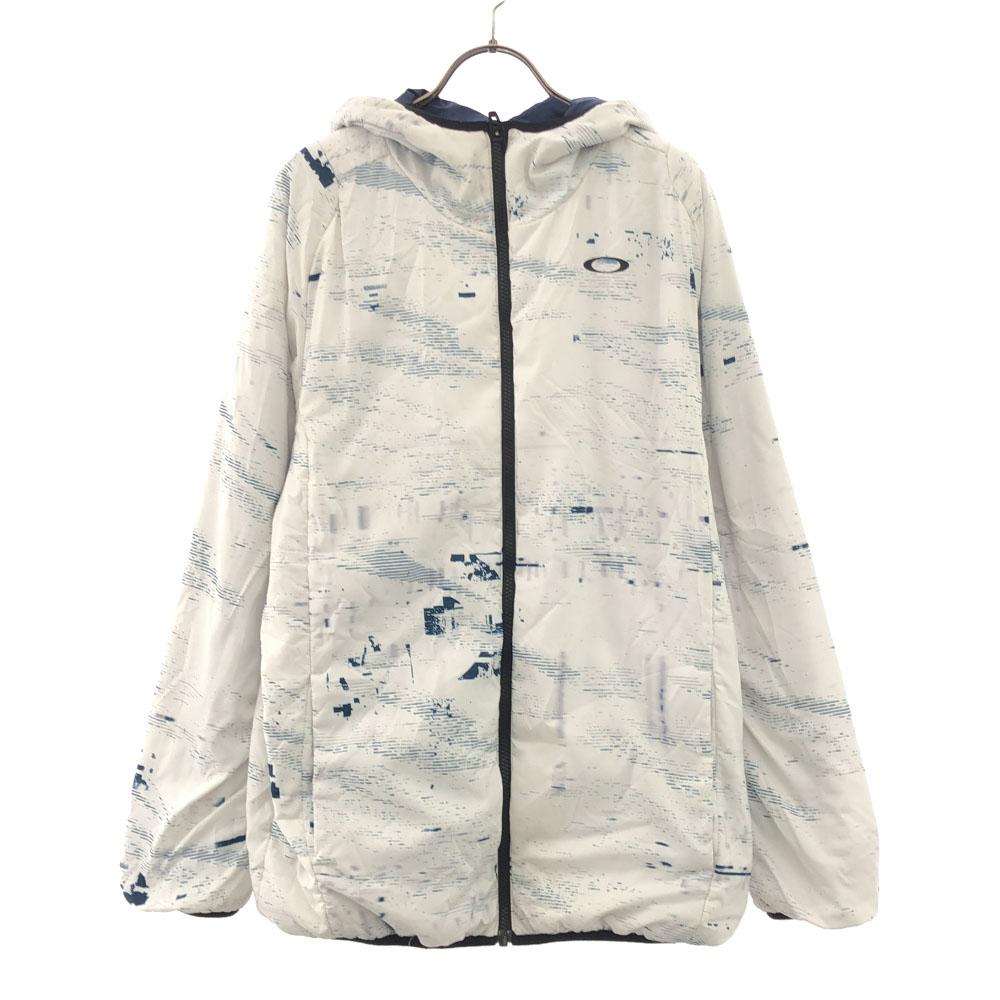 

OAKLEY Overall handle Zip jacket 2XL white Oversized fleece-lined blouson Men s Used