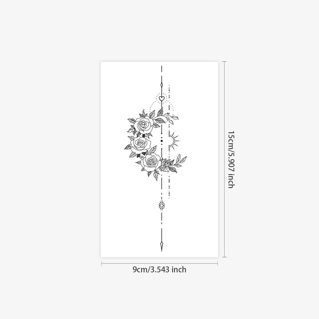 Personalized Tattoo Sticker Waterproof Female Lasting Line Star Moon Flower Line Tattoo Sticker