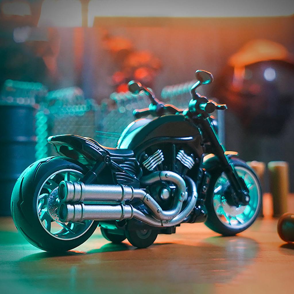 1: 12 Scale Pull Back Motorcycle Toy with Music Light Alloy Motorcycle Model for Boys Girls