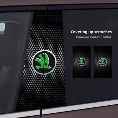 Car Center Pillar Film Anti-scratch Protect Sticker BC Pillar Decal For Skoda Kamiq Karoq Derivati Scala Mk3 A4 A6 A7 A5 Octavia