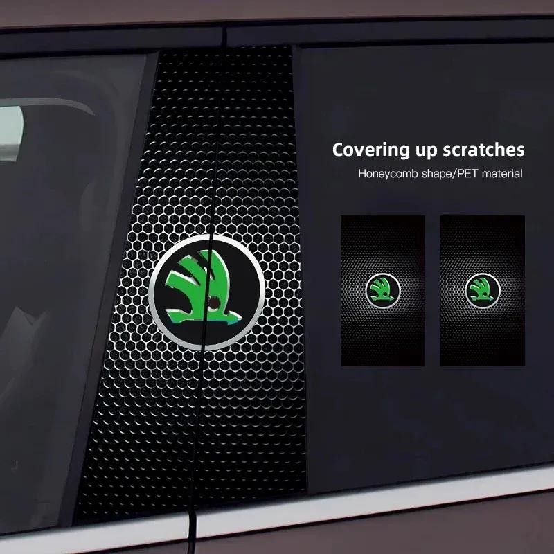 Car Center Pillar Film Anti-scratch Protect Sticker BC Pillar Decal For Skoda Kamiq Karoq Derivati Scala Mk3 A4 A6 A7 A5 Octavia nero